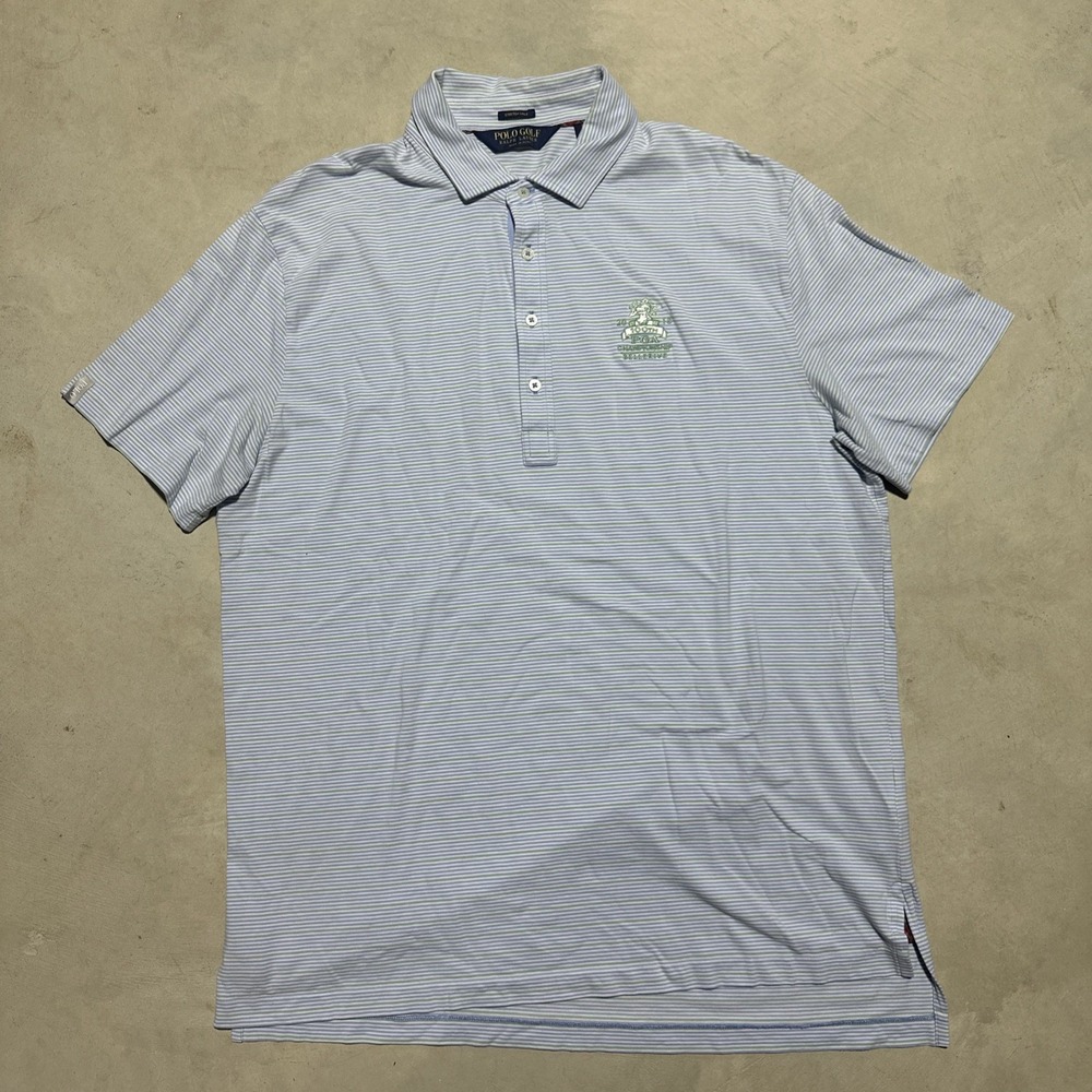 Polo Ralph Lauren Golf Shirt SZ L Stripe Bellerive PGA Championship STL 2018